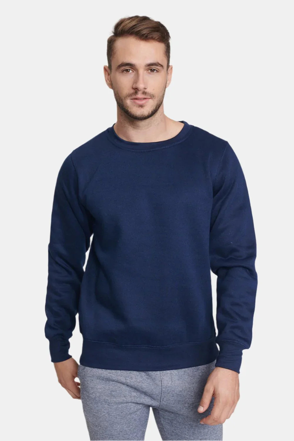 Navy Cotton Rich Jersey Crew Sweatshirt - UniSex - Brando - Basic Clothing for Men