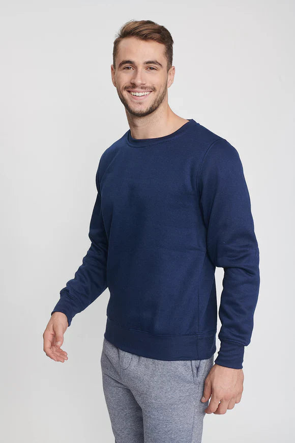 Navy Cotton Rich Jersey Crew Sweatshirt - UniSex - Brando - Basic Clothing for Men