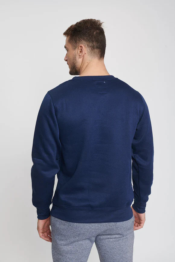 Navy Cotton Rich Jersey Crew Sweatshirt - UniSex - Brando - Basic Clothing for Men