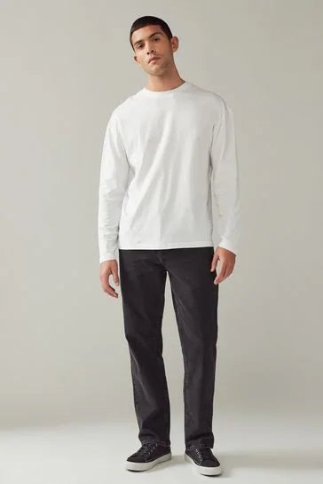 100% Cotton Long Sleeve Crew Neck T-Shirt - 4 Pack - Brando - Basic Clothing for Men