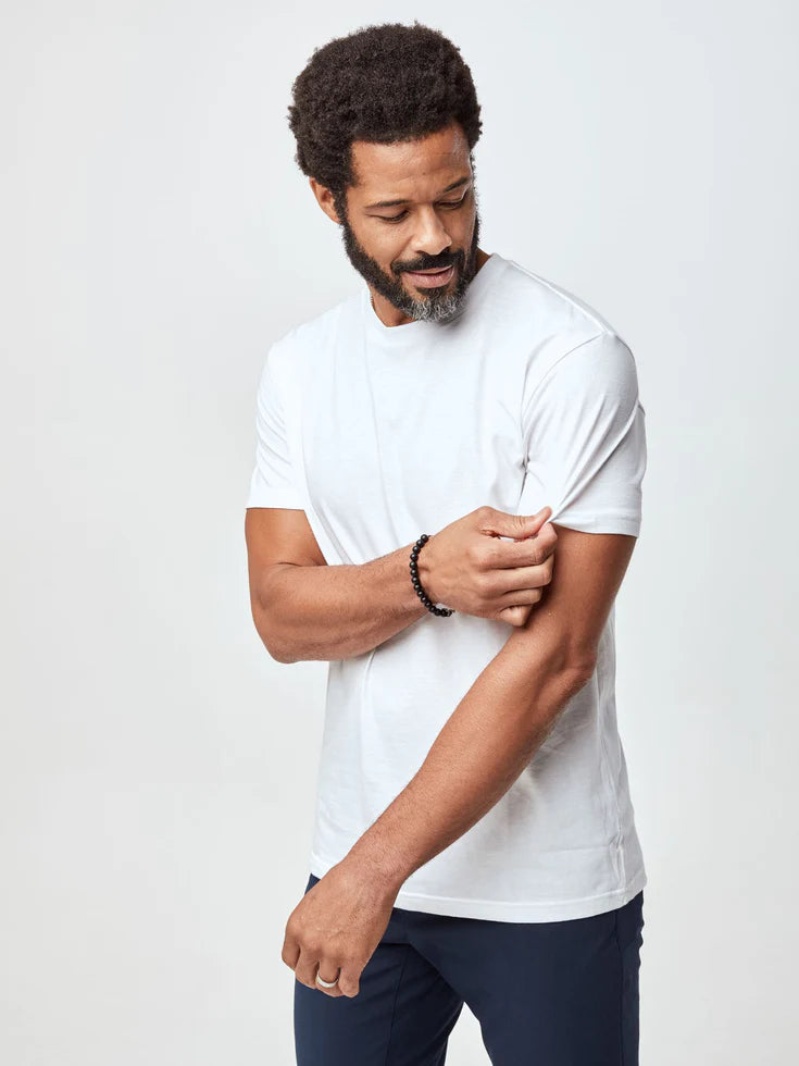 Crew Neck Regular Cotton 100% T-shirt - white