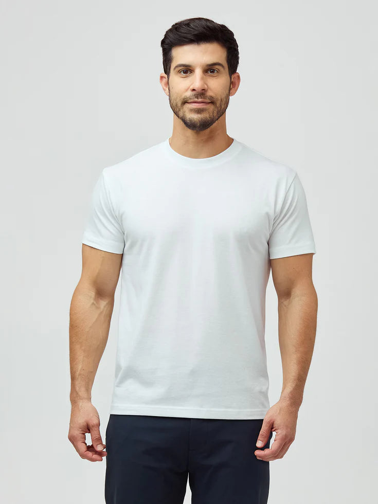 Crew Neck Regular Cotton 100% T-shirt - white