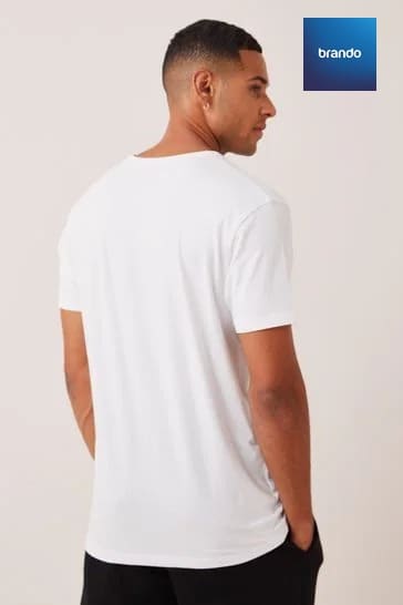 100% Cotton Underwear T-Shirts- 5 Pack - White - Brando - Basic Clothing for Men