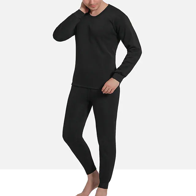 Men’s Ultra-Soft Thermal Underwear Set – Full Sleeve & Full-Length Pants - grey