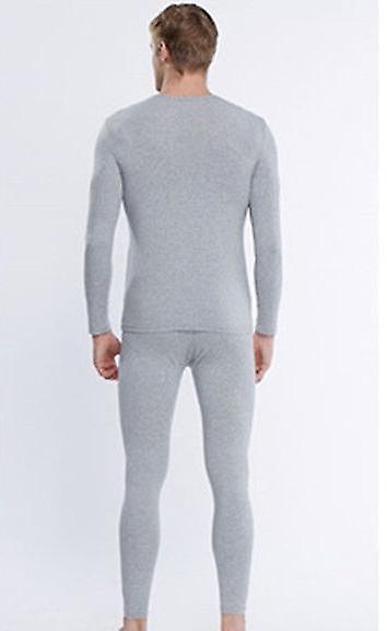 Men’s Ultra-Soft Thermal Underwear Set – Full Sleeve & Full-Length Pants - grey