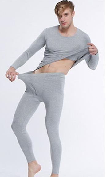 Men’s Ultra-Soft Thermal Underwear Set – Full Sleeve & Full-Length Pants - grey