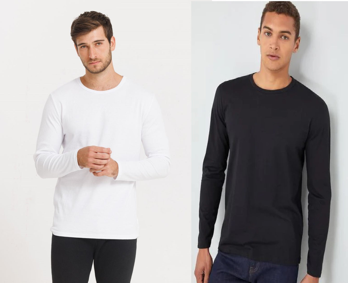 Long Sleeve 100% Cotton T-Shirts 4 Pack- Multi colors - Brando -  Basic Clothing for Men