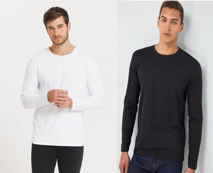 Long Sleeve 100% Cotton T-Shirts 4 Pack- Multi colors - Brando -  Basic Clothing for Men