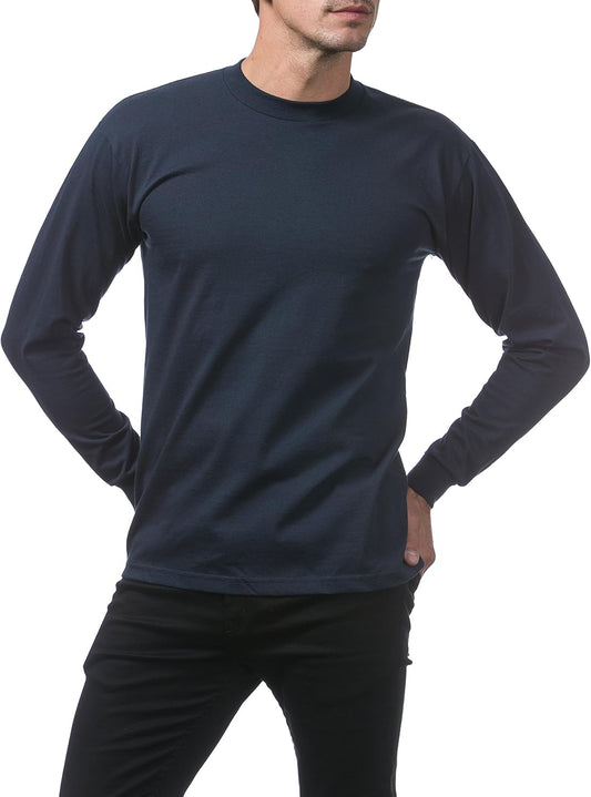 Cotton 100% Long Sleeve Crew Neck T-Shirt Nevy regular - Brando -  Basic Clothing for Men
