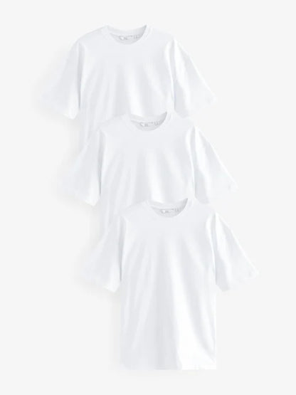Black Relaxed Fit Heavyweight T-Shirts 3 Pack