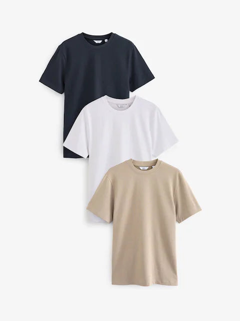 Black Relaxed Fit Heavyweight T-Shirts 3 Pack