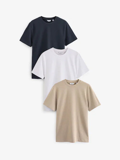 Black Relaxed Fit Heavyweight T-Shirts 3 Pack