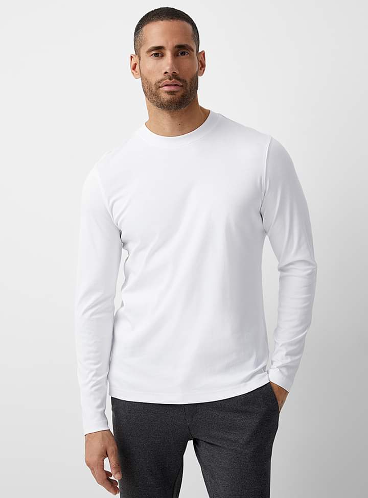 Long Sleeve 100% Cotton T-Shirts 4 Pack- Multi colors - Brando -  Basic Clothing for Men
