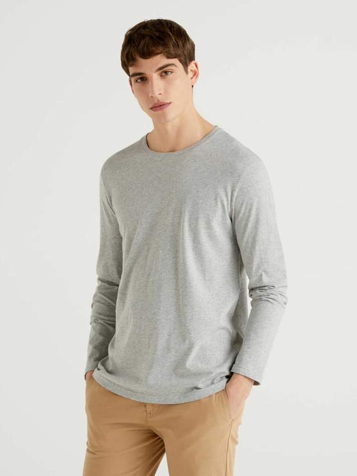 Long Sleeve 100% Cotton T-Shirts 4 Pack- Multi colors - Brando -  Basic Clothing for Men