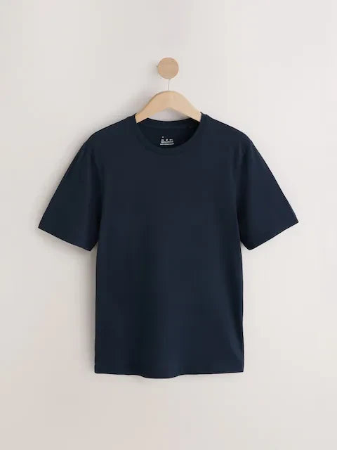 تي شيرت (كحلي) كلاسيك قطني 100% برقبة دائرية عالي الجودة - RB COTTON 100%