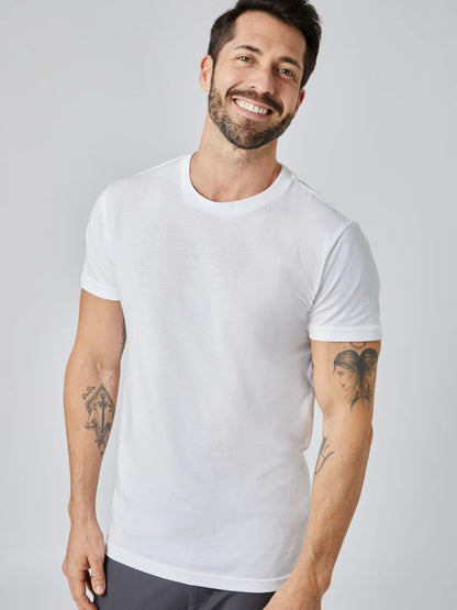 Crew Neck Regular Cotton 100% T-shirt - white