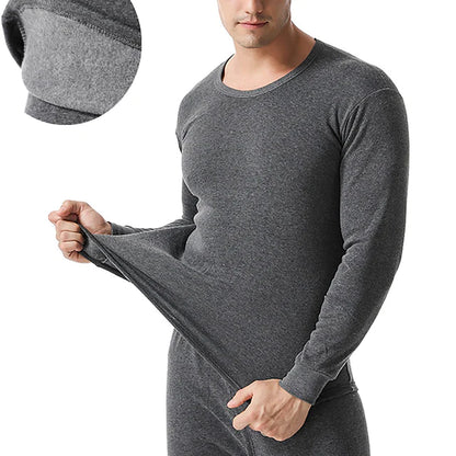 Men’s Ultra-Soft Thermal Underwear Set – Full Sleeve & Full-Length Pants - grey